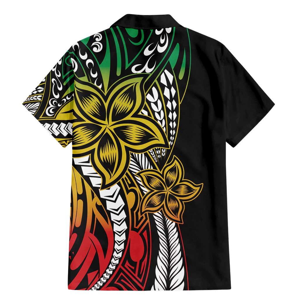 Polynesian Plumeria Floral Tattoo Pattern Family Matching Mermaid Dress and Hawaiian Shirt Reggae Style LT9 - Polynesian Pride