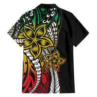 Polynesian Plumeria Floral Tattoo Pattern Family Matching Short Sleeve Bodycon Dress and Hawaiian Shirt Reggae Style LT9 - Polynesian Pride