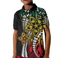 Polynesian Plumeria Floral Tattoo Pattern Kid Polo Shirt Reggae Style LT9 Kid Reggae - Polynesian Pride