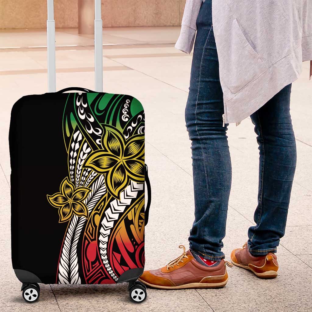 Polynesian Plumeria Floral Tattoo Pattern Luggage Cover Reggae Style LT9 Reggae - Polynesian Pride