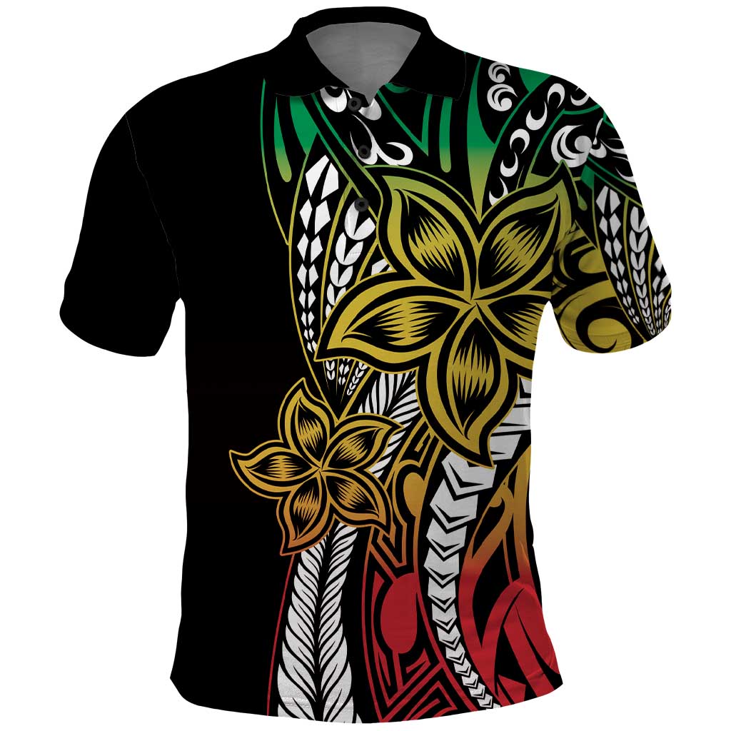 Polynesian Plumeria Floral Tattoo Pattern Polo Shirt Reggae Style LT9 Reggae - Polynesian Pride