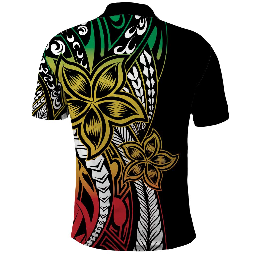 Polynesian Plumeria Floral Tattoo Pattern Polo Shirt Reggae Style LT9 - Polynesian Pride