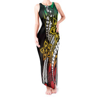 Polynesian Plumeria Floral Tattoo Pattern Tank Maxi Dress Reggae Style LT9 Women Reggae - Polynesian Pride