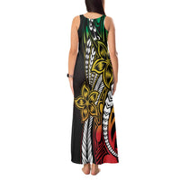 Polynesian Plumeria Floral Tattoo Pattern Tank Maxi Dress Reggae Style LT9 - Polynesian Pride