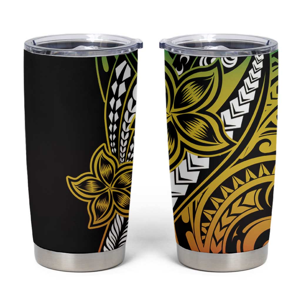 Polynesian Plumeria Floral Tattoo Pattern Tumbler Cup Reggae Style LT9 Reggae - Polynesian Pride