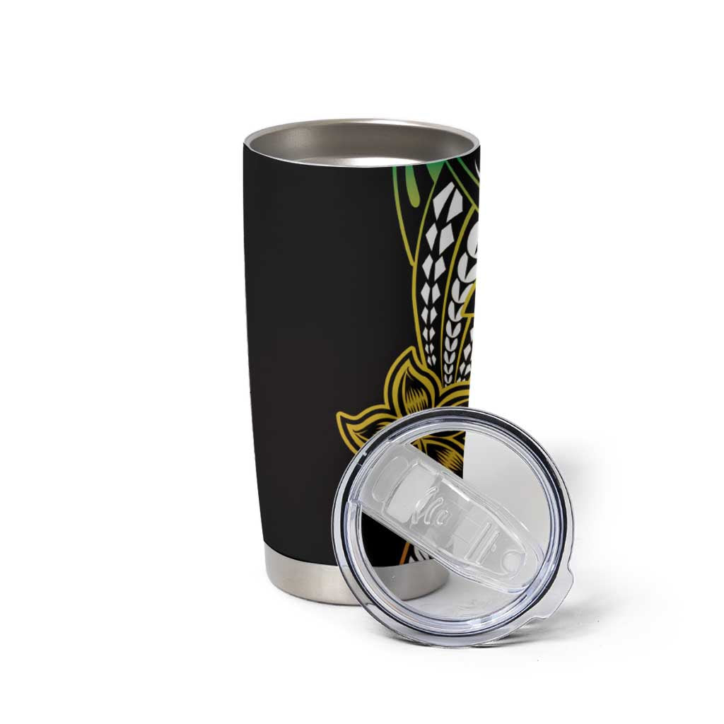 Polynesian Plumeria Floral Tattoo Pattern Tumbler Cup Reggae Style LT9 - Polynesian Pride