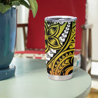 Polynesian Plumeria Floral Tattoo Pattern Tumbler Cup Reggae Style LT9 - Polynesian Pride
