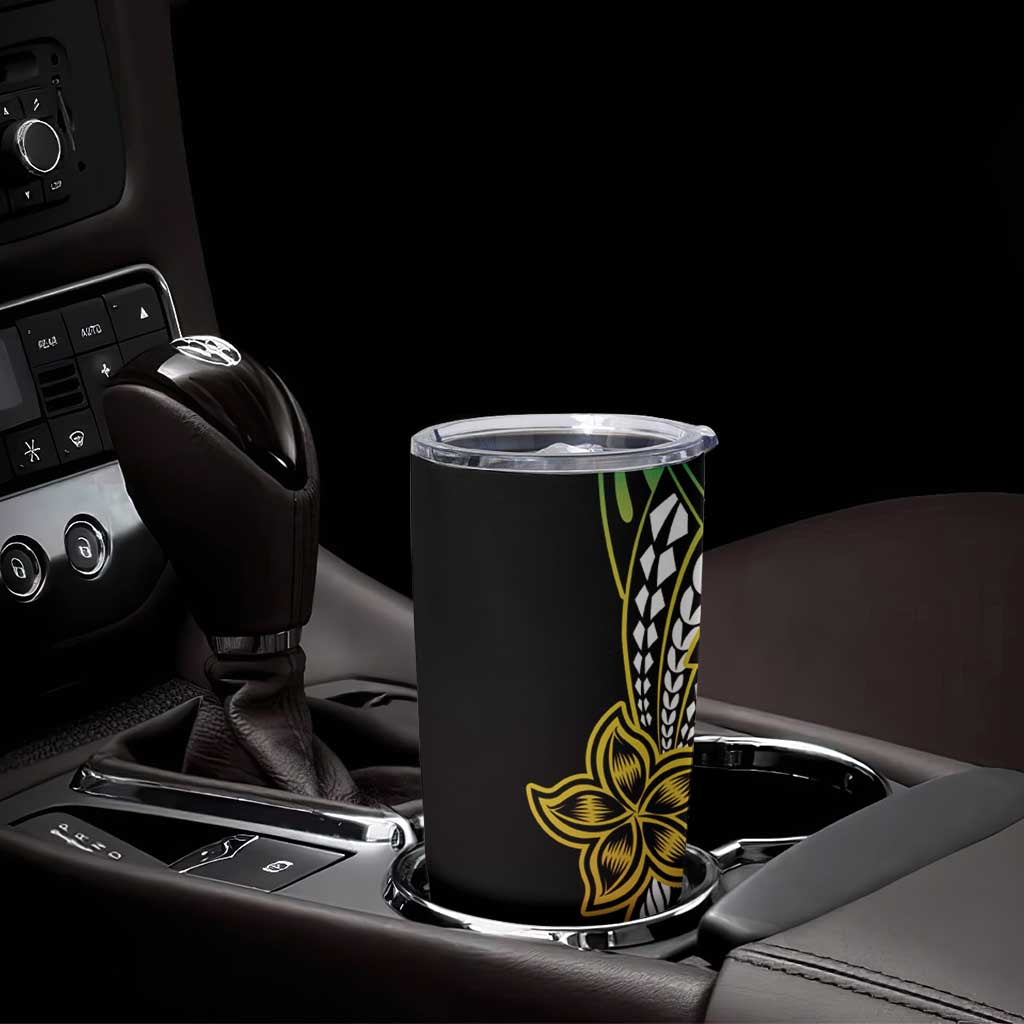 Polynesian Plumeria Floral Tattoo Pattern Tumbler Cup Reggae Style LT9 - Polynesian Pride