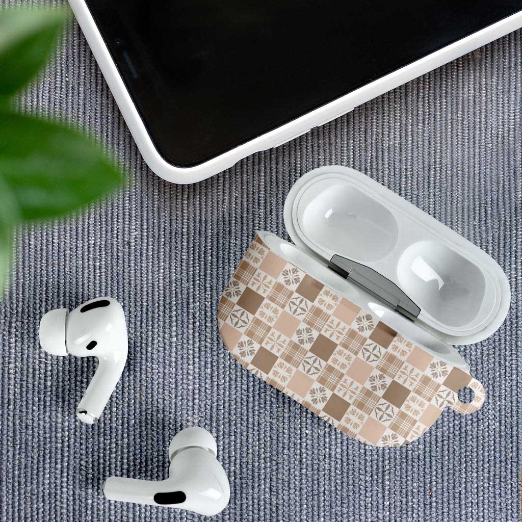 Hawaiian Palaka Quilt Pattern AirPods Case Hawaii Culture Bird of Paradise Exotic Motif LT9 - Polynesian Pride