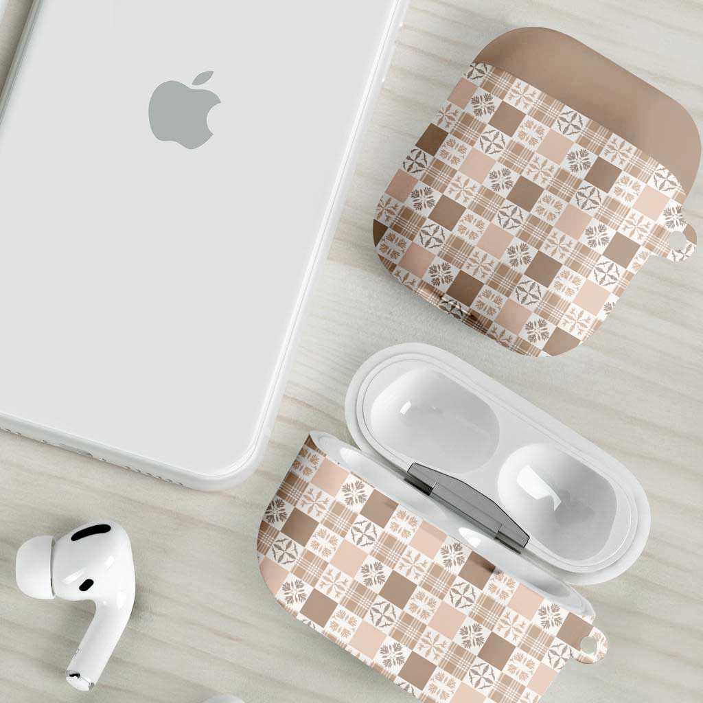 Hawaiian Palaka Quilt Pattern AirPods Case Hawaii Culture Bird of Paradise Exotic Motif LT9 - Polynesian Pride