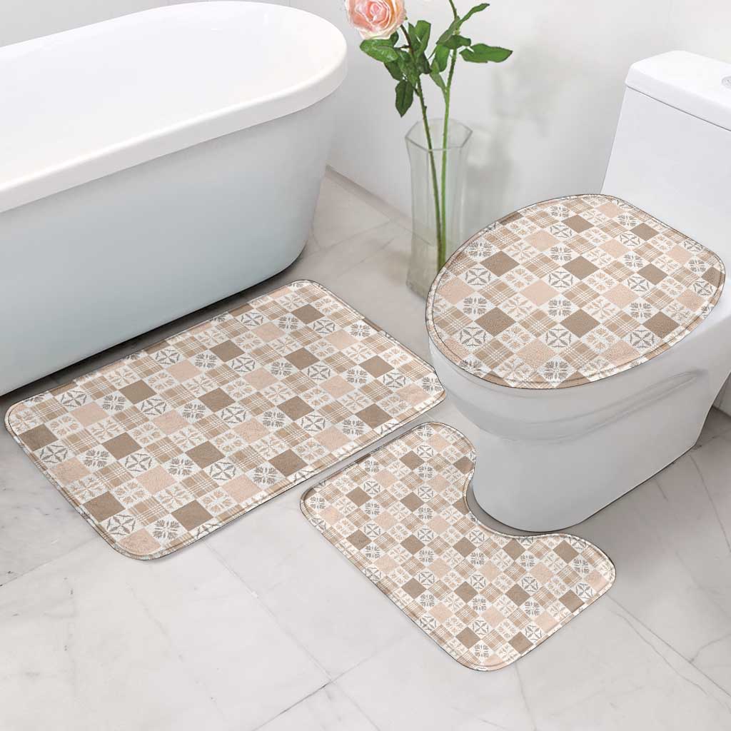 Hawaiian Palaka Quilt Pattern Bathroom Set Hawaii Culture Bird of Paradise Exotic Motif - Polynesian Pride