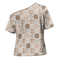 Hawaiian Palaka Quilt Pattern Cross Shoulder Shirt Hawaii Culture Bird of Paradise Exotic Motif LT9 - Polynesian Pride