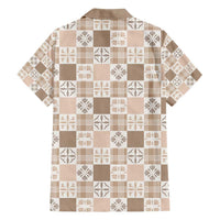 Hawaiian Palaka Quilt Pattern Family Matching Off Shoulder Maxi Dress and Hawaiian Shirt Hawaii Culture Bird of Paradise Exotic Motif LT9 - Polynesian Pride