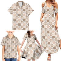 Hawaiian Palaka Quilt Pattern Family Matching Summer Maxi Dress and Hawaiian Shirt Hawaii Culture Bird of Paradise Exotic Motif LT9 - Polynesian Pride
