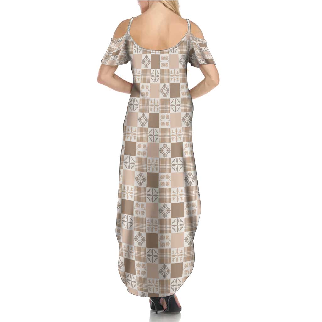 Hawaiian Palaka Quilt Pattern Family Matching Summer Maxi Dress and Hawaiian Shirt Hawaii Culture Bird of Paradise Exotic Motif LT9 - Polynesian Pride
