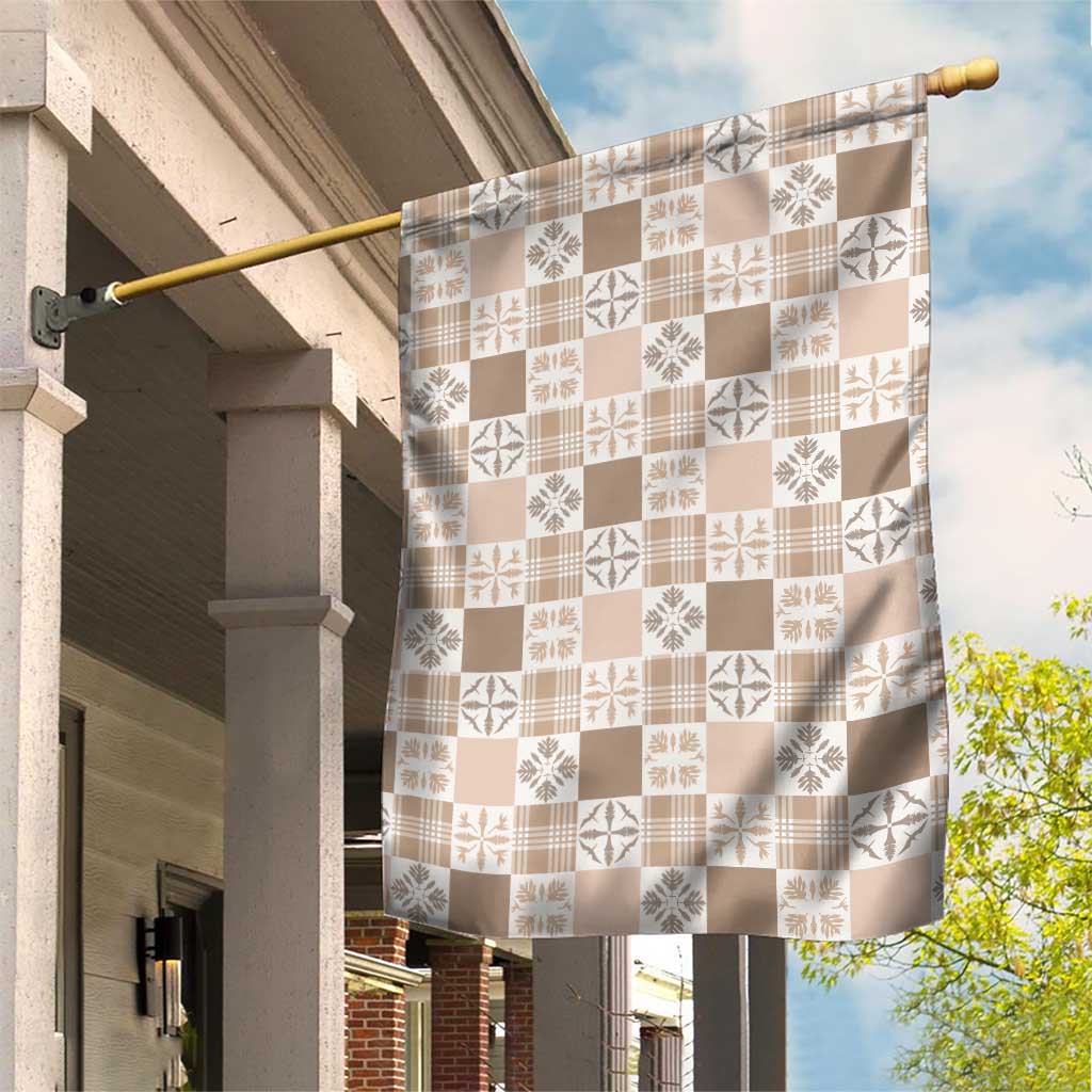 Hawaiian Palaka Quilt Pattern Garden Flag Hawaii Culture Bird of Paradise Exotic Motif LT9 House Flag Beige - Polynesian Pride