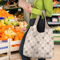 Hawaiian Palaka Quilt Pattern Grocery Bag Hawaii Culture Bird of Paradise Exotic Motif LT9 - Polynesian Pride