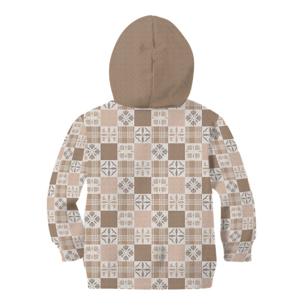 Hawaiian Palaka Quilt Pattern Kid Hoodie Hawaii Culture Bird of Paradise Exotic Motif LT9 - Polynesian Pride