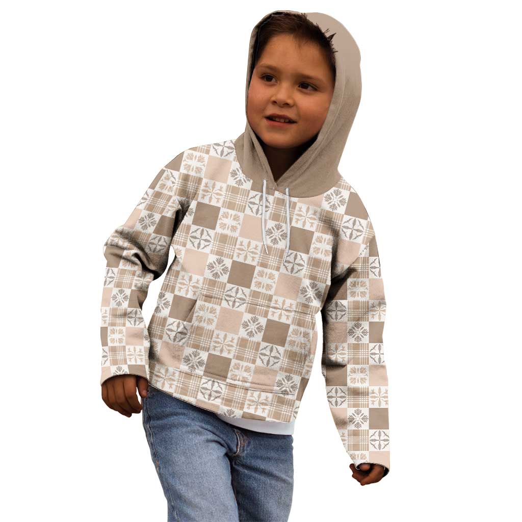 Hawaiian Palaka Quilt Pattern Kid Hoodie Hawaii Culture Bird of Paradise Exotic Motif LT9 - Polynesian Pride