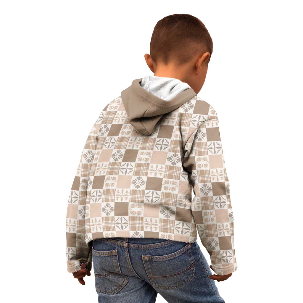 Hawaiian Palaka Quilt Pattern Kid Hoodie Hawaii Culture Bird of Paradise Exotic Motif LT9 - Polynesian Pride