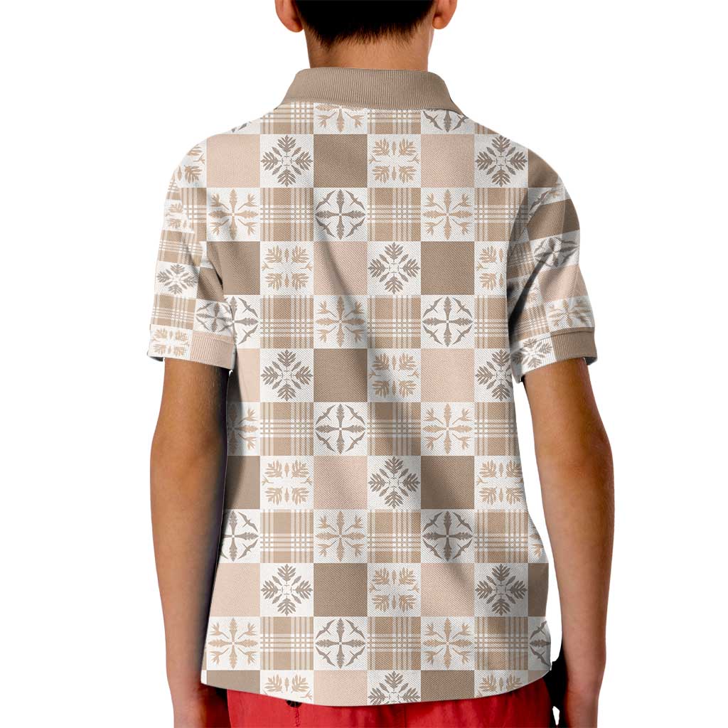 Hawaiian Palaka Quilt Pattern Kid Polo Shirt Hawaii Culture Bird of Paradise Exotic Motif LT9 - Polynesian Pride