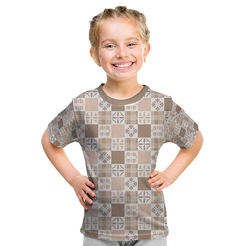 Hawaiian Palaka Quilt Pattern Kid T Shirt Hawaii Culture Bird of Paradise Exotic Motif - Polynesian Pride