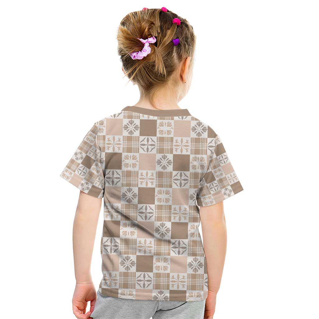 Hawaiian Palaka Quilt Pattern Kid T Shirt Hawaii Culture Bird of Paradise Exotic Motif LT9 - Polynesian Pride