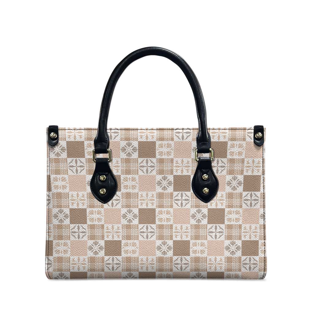 Hawaiian Palaka Quilt Pattern Leather Bag Hawaii Culture Bird of Paradise Exotic Motif - Polynesian Pride