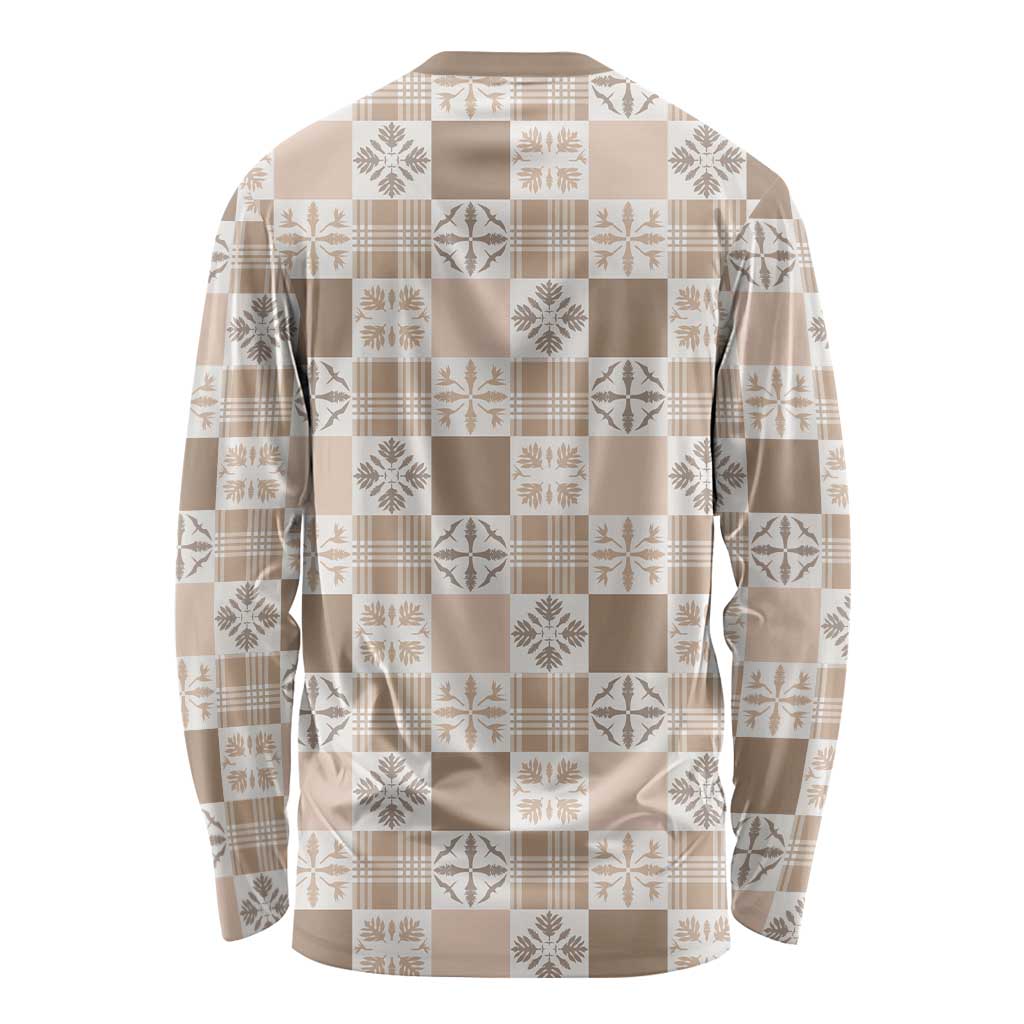 Hawaiian Palaka Quilt Pattern Long Sleeve Shirt Hawaii Culture Bird of Paradise Exotic Motif LT9 - Polynesian Pride