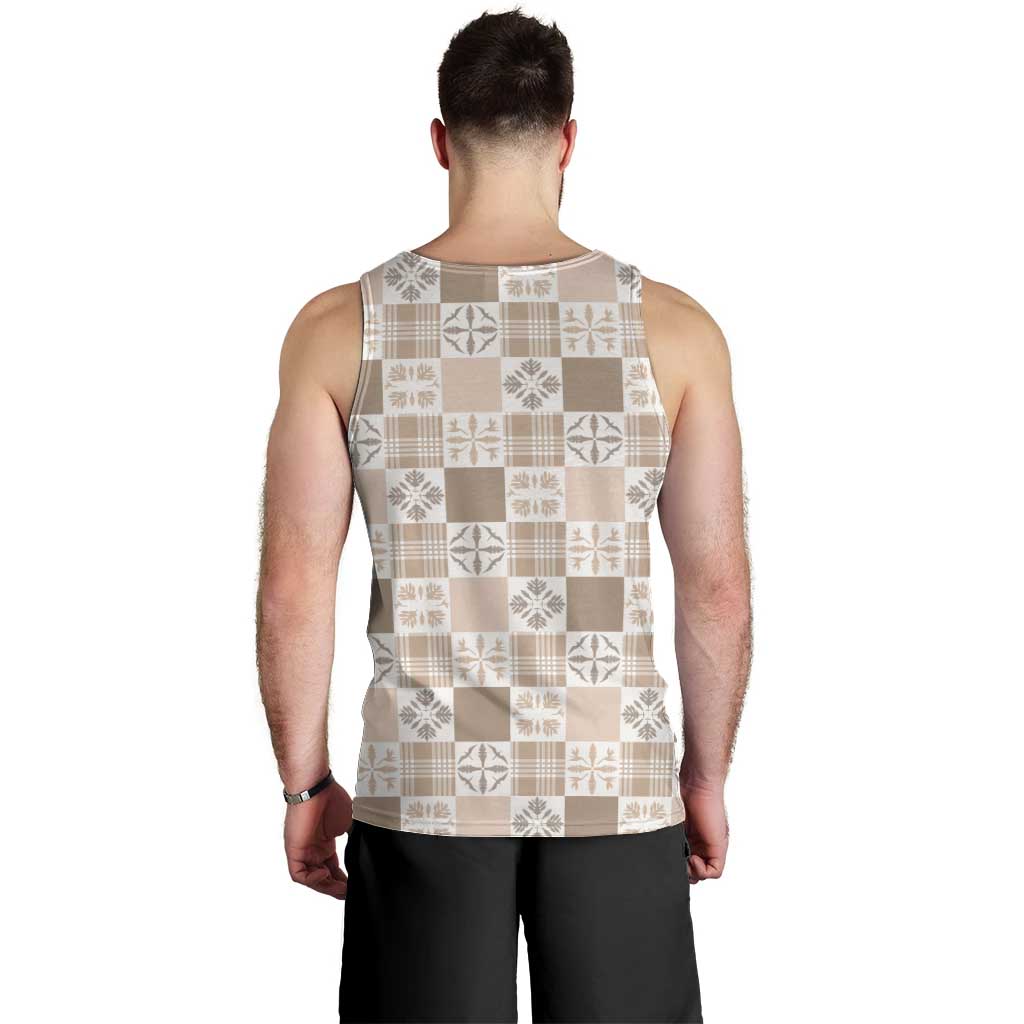 Hawaiian Palaka Quilt Pattern Men Tank Top Hawaii Culture Bird of Paradise Exotic Motif LT9 - Polynesian Pride