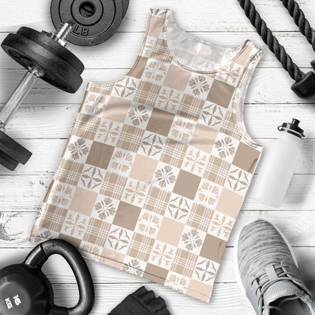 Hawaiian Palaka Quilt Pattern Men Tank Top Hawaii Culture Bird of Paradise Exotic Motif LT9 - Polynesian Pride