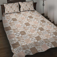 Hawaiian Palaka Quilt Pattern Quilt Bed Set Hawaii Culture Bird of Paradise Exotic Motif LT9 Beige - Polynesian Pride