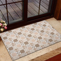 Hawaiian Palaka Quilt Pattern Rubber Doormat Hawaii Culture Bird of Paradise Exotic Motif - Polynesian Pride