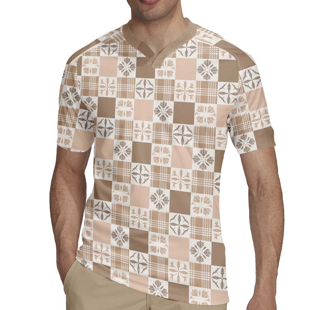 Hawaiian Palaka Quilt Pattern Rugby Jersey Hawaii Culture Bird of Paradise Exotic Motif LT9 - Polynesian Pride