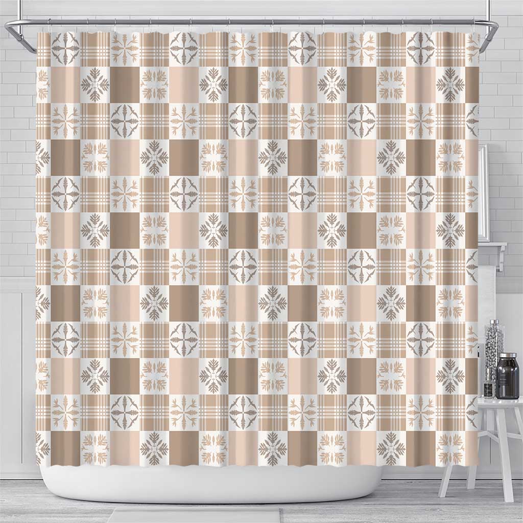 Hawaiian Palaka Quilt Pattern Shower Curtain Hawaii Culture Bird of Paradise Exotic Motif LT9 - Polynesian Pride