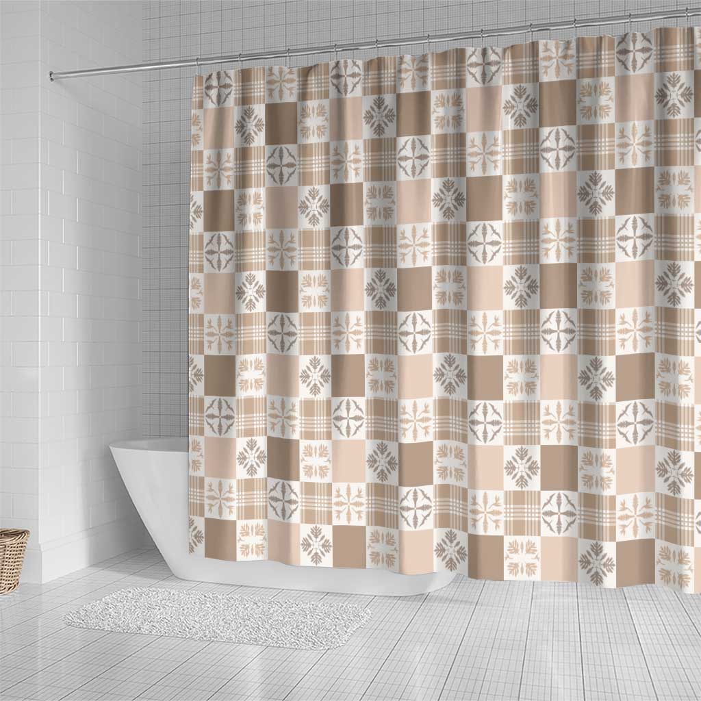 Hawaiian Palaka Quilt Pattern Shower Curtain Hawaii Culture Bird of Paradise Exotic Motif LT9 - Polynesian Pride