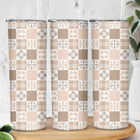 Hawaiian Palaka Quilt Pattern Skinny Tumbler Hawaii Culture Bird of Paradise Exotic Motif LT9 - Polynesian Pride