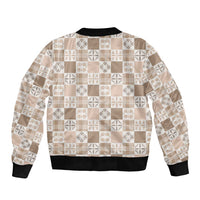 Hawaiian Palaka Quilt Pattern Sleeve Zip Bomber Jacket Hawaii Culture Bird of Paradise Exotic Motif LT9 - Polynesian Pride
