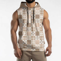 Hawaiian Palaka Quilt Pattern Sleeveless Hoodie Hawaii Culture Bird of Paradise Exotic Motif LT9 - Polynesian Pride