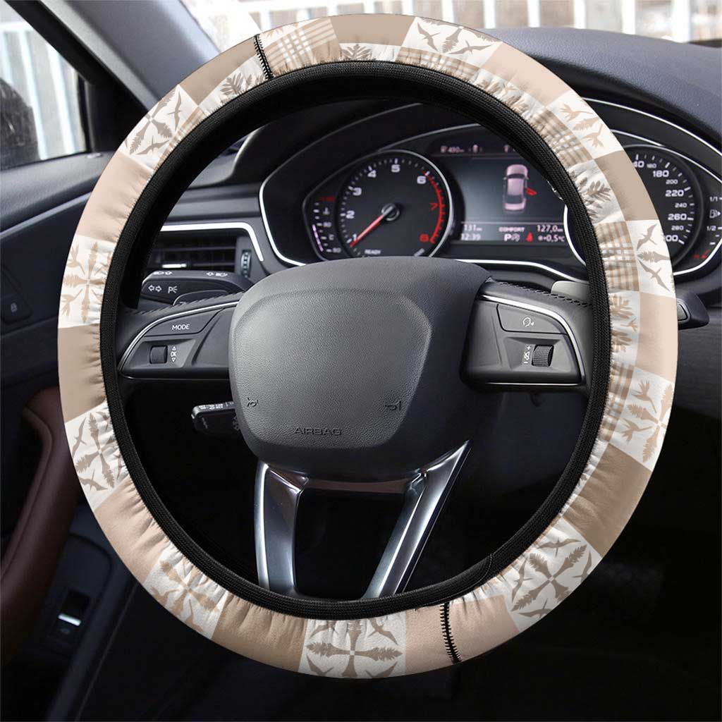 Hawaiian Palaka Quilt Pattern Steering Wheel Cover Hawaii Culture Bird of Paradise Exotic Motif LT9 - Polynesian Pride