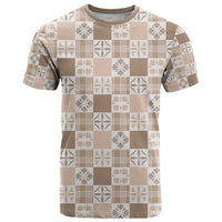 Hawaiian Palaka Quilt Pattern T Shirt Hawaii Culture Bird of Paradise Exotic Motif LT9 Beige - Polynesian Pride