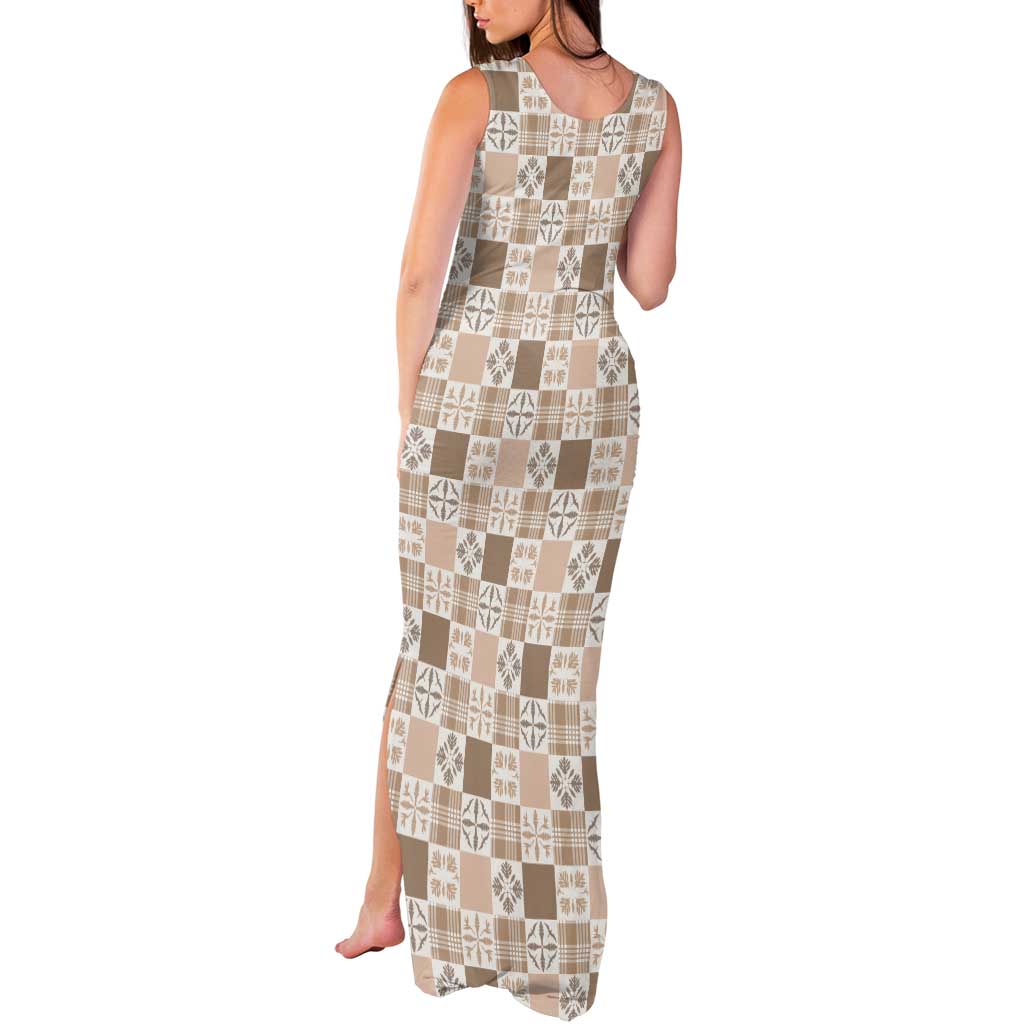 Hawaiian Palaka Quilt Pattern Tank Maxi Dress Hawaii Culture Bird of Paradise Exotic Motif LT9 - Polynesian Pride