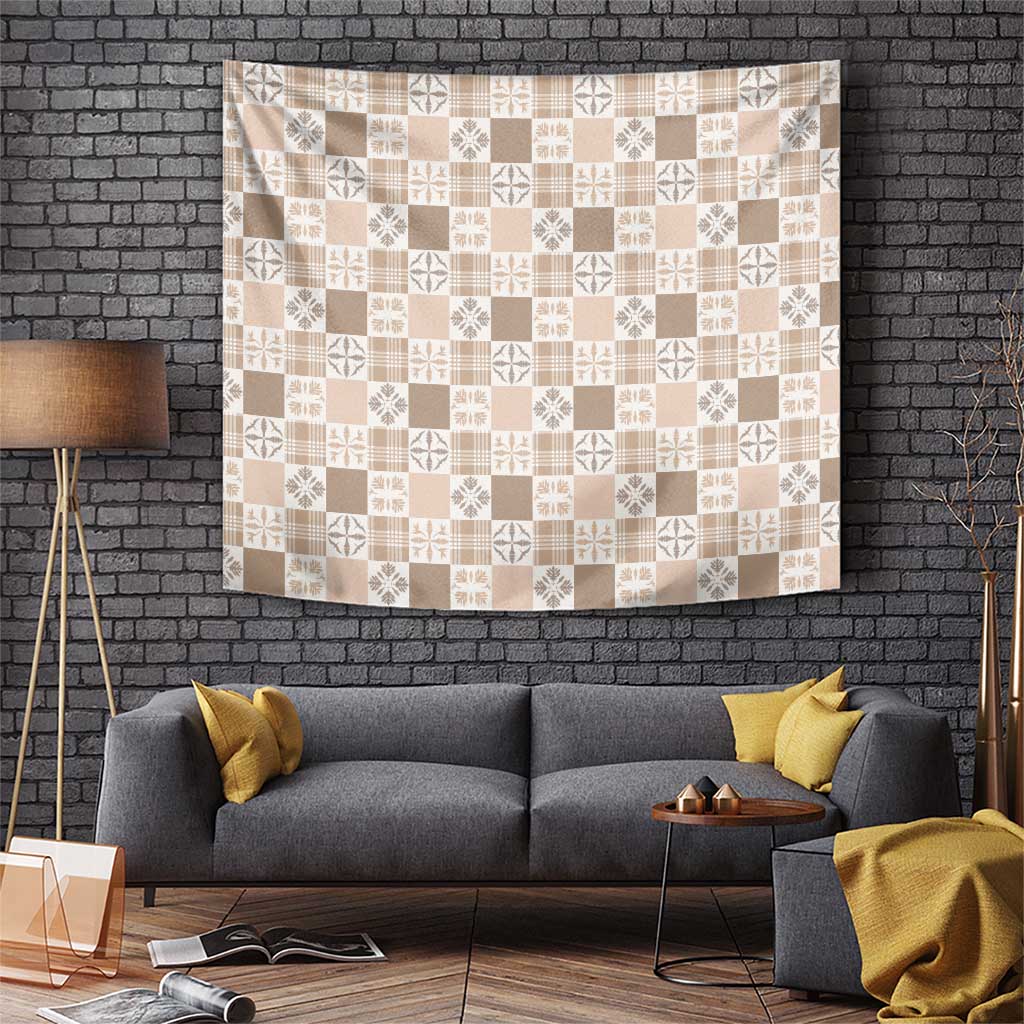 Hawaiian Palaka Quilt Pattern Tapestry Hawaii Culture Bird of Paradise Exotic Motif - Polynesian Pride