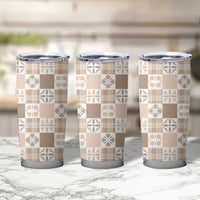 Hawaiian Palaka Quilt Pattern Tumbler Cup Hawaii Culture Bird of Paradise Exotic Motif LT9 - Polynesian Pride