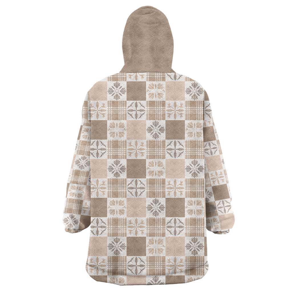 Hawaiian Palaka Quilt Pattern Wearable Blanket Hoodie Hawaii Culture Bird of Paradise Exotic Motif LT9 - Polynesian Pride