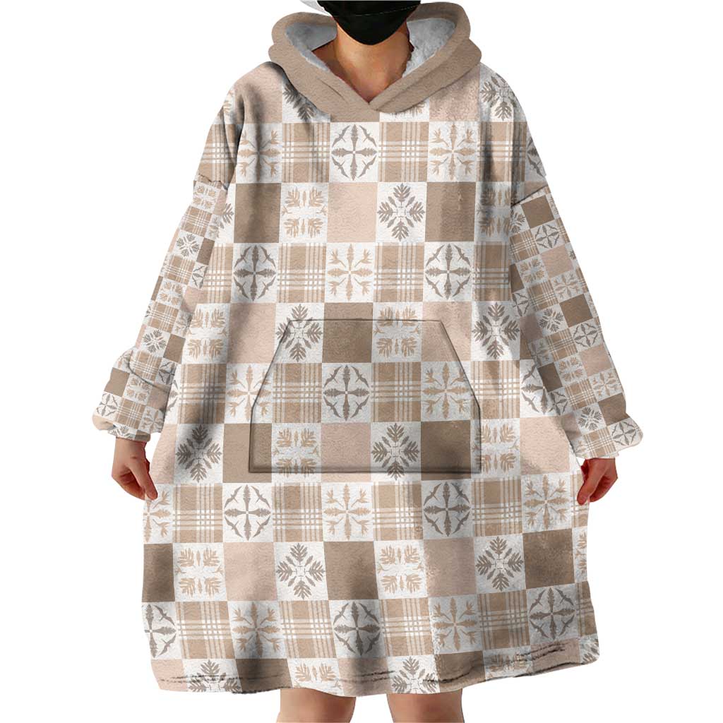Hawaiian Palaka Quilt Pattern Wearable Blanket Hoodie Hawaii Culture Bird of Paradise Exotic Motif LT9 - Polynesian Pride