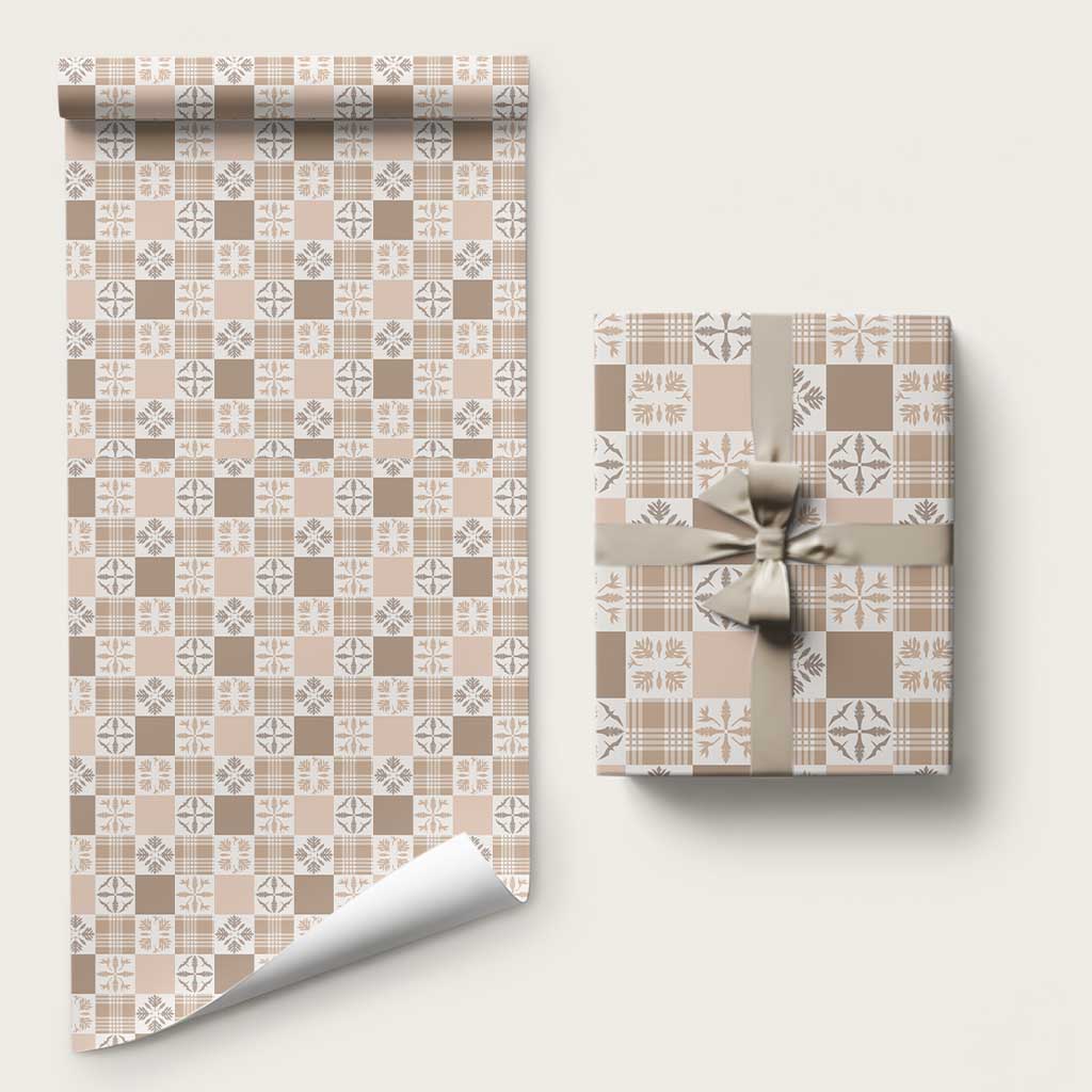 Hawaiian Palaka Quilt Pattern Wrapping Paper Hawaii Culture Bird of Paradise Exotic Motif - Polynesian Pride