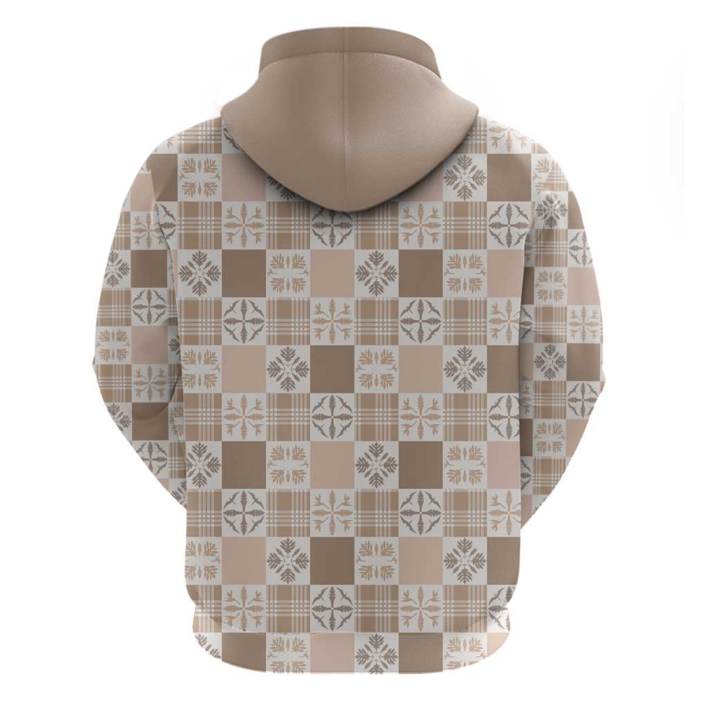 Hawaiian Palaka Quilt Pattern Zip Hoodie Hawaii Culture Bird of Paradise Exotic Motif LT9 - Polynesian Pride