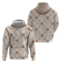 Hawaiian Palaka Quilt Pattern Zip Hoodie Hawaii Culture Bird of Paradise Exotic Motif LT9 - Polynesian Pride