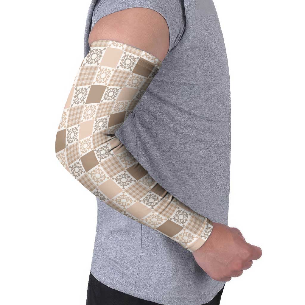 Hawaiian Palaka Quilt Pattern Arm Sleeves Hawaii Culture Honu Turtle - Polynesian Pride